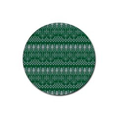 Christmas Knit Digital Rubber Coaster (round) by Mariart