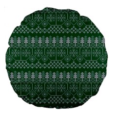 Christmas Knit Digital Large 18  Premium Round Cushions