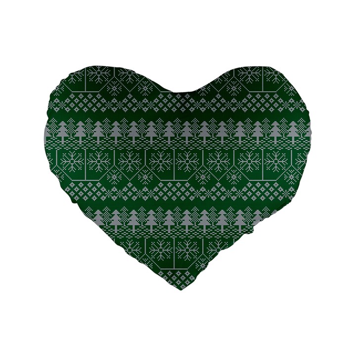 Christmas Knit Digital Standard 16  Premium Heart Shape Cushions