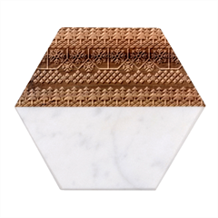 Christmas Knit Digital Marble Wood Coaster (hexagon) 