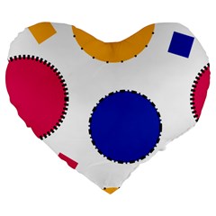 Circles Seamless Pattern Tileable Large 19  Premium Heart Shape Cushions