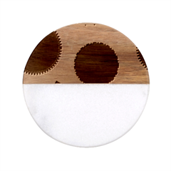 Circles Seamless Pattern Tileable Classic Marble Wood Coaster (round) 
