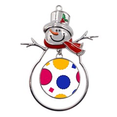 Circles Seamless Pattern Tileable Metal Snowman Ornament