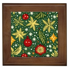 Christmas Pattern Framed Tile by Valentinaart