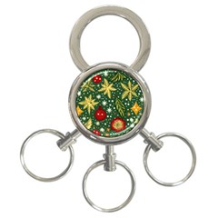 Christmas Pattern 3-ring Key Chain by Valentinaart