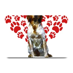 Brittany Spaniel Gift T- Shirt Cute Brittany Valentine Heart Paw Brittany Dog Lover Valentine Costum Yoga Reflexion Pose T- Shirtyoga Reflexion Pose T- Shirt Plate Mats by hizuto
