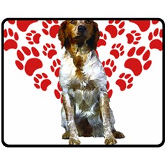 Brittany Spaniel Gift T- Shirt Cute Brittany Valentine Heart Paw Brittany Dog Lover Valentine Costum Yoga Reflexion Pose T- Shirtyoga Reflexion Pose T- Shirt Fleece Blanket (medium) by hizuto