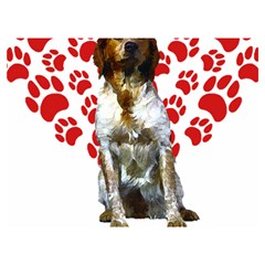 Brittany Spaniel Gift T- Shirt Cute Brittany Valentine Heart Paw Brittany Dog Lover Valentine Costum Yoga Reflexion Pose T- Shirtyoga Reflexion Pose T- Shirt Two Sides Premium Plush Fleece Blanket (ex by hizuto