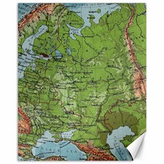 Map Earth World Russia Europe Canvas 11  X 14 