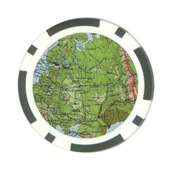 Map Earth World Russia Europe Poker Chip Card Guard