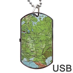 Map Earth World Russia Europe Dog Tag Usb Flash (two Sides) by Bangk1t