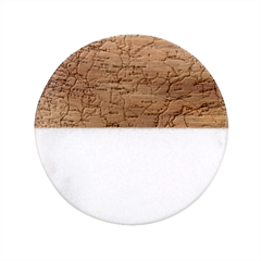 Map Earth World Russia Europe Classic Marble Wood Coaster (round) 