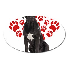 Cane Corso Gifts T- Shirt Cool Cane Corso Valentine Heart Paw Cane Corso Dog Lover Valentine Costume Yoga Reflexion Pose T- Shirtyoga Reflexion Pose T- Shirt Oval Magnet by hizuto