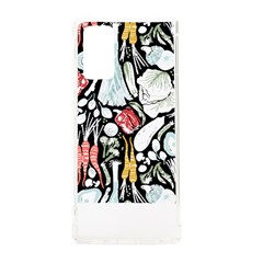 Veggies T- Shirt Go Veggie    Pattern    Black Background Sage Green Mint Goldenrod Yellow Coral And Samsung Galaxy Note 20 Tpu Uv Case