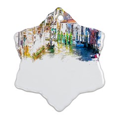 Venice T- Shirt Venice Voyage Art Digital Painting Watercolor Discovery T- Shirt (1) Snowflake Ornament (Two Sides)