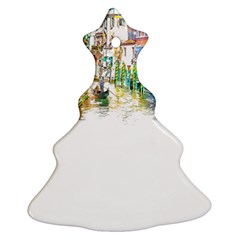 Venice T- Shirt Venice Voyage Art Digital Painting Watercolor Discovery T- Shirt (1) Christmas Tree Ornament (two Sides) by ZUXUMI