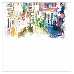 Venice T- Shirt Venice Voyage Art Digital Painting Watercolor Discovery T- Shirt (1) Square Satin Scarf (36  x 36 )