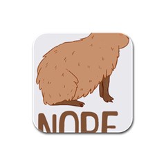 Capybara Art T- Shirt Cute Sad Capybara - Nope T- Shirt Yoga Reflexion Pose T- Shirtyoga Reflexion Pose T- Shirt Rubber Square Coaster (4 Pack) by hizuto