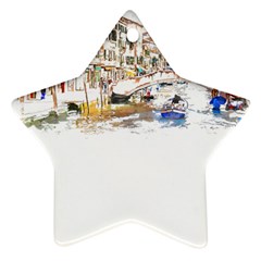 Venice T- Shirt Venice Voyage Art Digital Painting Watercolor Discovery T- Shirt (3) Ornament (star) by ZUXUMI