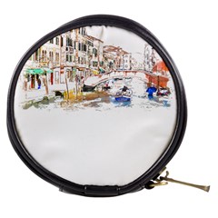 Venice T- Shirt Venice Voyage Art Digital Painting Watercolor Discovery T- Shirt (3) Mini Makeup Bag by ZUXUMI