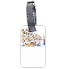 Venice T- Shirt Venice Voyage Art Digital Painting Watercolor Discovery T- Shirt (3) Luggage Tag (one Side) by ZUXUMI