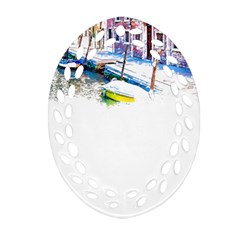 Venice T- Shirt Venice Voyage Art Digital Painting Watercolor Discovery T- Shirt (4) Oval Filigree Ornament (two Sides)