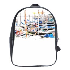 Venice T- Shirt Venice Voyage Art Digital Painting Watercolor Discovery T- Shirt (5) School Bag (large) by ZUXUMI