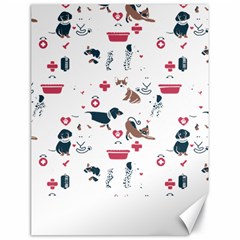 Veterinarian Gift T- Shirt Veterinary Medicine, Happy And Healthy Friends    Pattern    Coral Backgr Canvas 18  x 24 