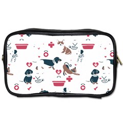Veterinarian Gift T- Shirt Veterinary Medicine, Happy And Healthy Friends    Pattern    Coral Backgr Toiletries Bag (one Side)