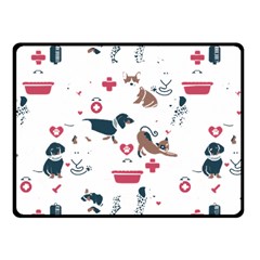 Veterinarian Gift T- Shirt Veterinary Medicine, Happy And Healthy Friends    Pattern    Coral Backgr Fleece Blanket (small) by ZUXUMI