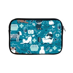 Veterinarian Medicine T- Shirt Veterinary Medicine, Happy And Healthy Friends    Turquoise Backgroun Apple Ipad Mini Zipper Cases by ZUXUMI