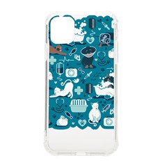 Veterinarian Medicine T- Shirt Veterinary Medicine, Happy And Healthy Friends    Turquoise Backgroun Iphone 11 Tpu Uv Print Case by ZUXUMI