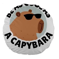 Capybara T- Shirt Be As Cool As A Capybara- A Cute Funny Capybara Wearing Sunglasses T- Shirt Yoga Reflexion Pose T- Shirtyoga Reflexion Pose T- Shirt Large 18  Premium Flano Round Cushions