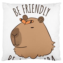 Capybara T- Shirt Be Nice Be Friendly Be A Capybara T- Shirt Yoga Reflexion Pose T- Shirtyoga Reflexion Pose T- Shirt Large Cushion Case (one Side) by hizuto