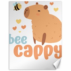 Capybara T- Shirt Bee Cappy - A Cute Capybara And A Bee Illustration T- Shirt Yoga Reflexion Pose T- Shirtyoga Reflexion Pose T- Shirt Canvas 12  X 16  by hizuto