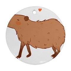 Capybara T- Shirt Cute Capybara Illustration T- Shirt (1) Yoga Reflexion Pose T- Shirtyoga Reflexion Pose T- Shirt Ornament (round) by hizuto