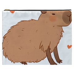 Capybara T- Shirt Cute Capybara Illustration T- Shirt (2) Yoga Reflexion Pose T- Shirtyoga Reflexion Pose T- Shirt Cosmetic Bag (xxxl) by hizuto