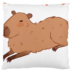 Capybara T- Shirt Cute Capybara Illustration T- Shirt Yoga Reflexion Pose T- Shirtyoga Reflexion Pose T- Shirt Large Cushion Case (two Sides)