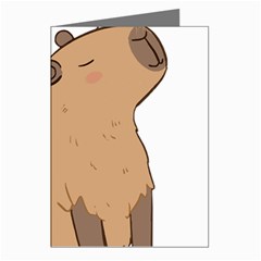 Capybara T- Shirt Cute Capybara Illustration With A Bird Friend T- Shirt Yoga Reflexion Pose T- Shirtyoga Reflexion Pose T- Shirt Greeting Cards (pkg Of 8) by hizuto