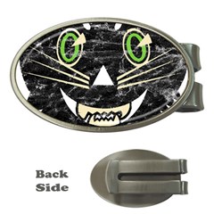 Vintage Halloween Black Cat T- Shirt Vintage Halloween Black Cat T- Shirt Money Clips (oval) 