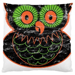 Vintage Halloween Owl T- Shirt Vintage Halloween Owl T- Shirt Large Premium Plush Fleece Cushion Case (One Side)