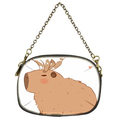 Capybara T- Shirt Cute Capybara With A Little Goat Friend On Its Head T- Shirt Yoga Reflexion Pose T- Shirtyoga Reflexion Pose T- Shirt Chain Purse (one Side) by hizuto