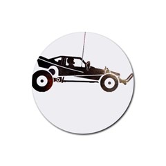 Vintage Rc Cars T- Shirt Grunge Vintage Modelcar Classic Rc Buggy Racing Cars Addict T- Shirt (1) Rubber Coaster (round)