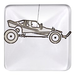 Vintage Rc Cars T- Shirt Grunge Vintage Modelcar Classic Rc Buggy Racing Cars Addict T- Shirt Square Glass Fridge Magnet (4 Pack) by ZUXUMI