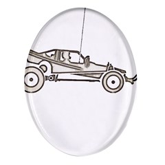 Vintage Rc Cars T- Shirt Grunge Vintage Modelcar Classic Rc Buggy Racing Cars Addict T- Shirt Oval Glass Fridge Magnet (4 Pack) by ZUXUMI