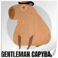 Capybara T- Shirt Gentlemen Capybara - A Cute Funny Capybara Illustration T- Shirt Yoga Reflexion Pose T- Shirtyoga Reflexion Pose T- Shirt Canvas 16  X 16  by hizuto