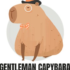 Capybara T- Shirt Gentlemen Capybara - A Cute Funny Capybara Illustration T- Shirt Yoga Reflexion Pose T- Shirtyoga Reflexion Pose T- Shirt Play Mat (square) by hizuto