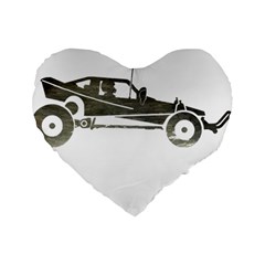 Vintage Rc Cars T- Shirt Vintage Sundown Retro Rc Buggy Racing Cars Addict T- Shirt Standard 16  Premium Flano Heart Shape Cushions by ZUXUMI