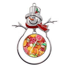 Aesthetic Candy Art Metal Snowman Ornament by Internationalstore