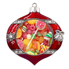 Aesthetic Candy Art Metal Snowflake And Bell Red Ornament by Internationalstore